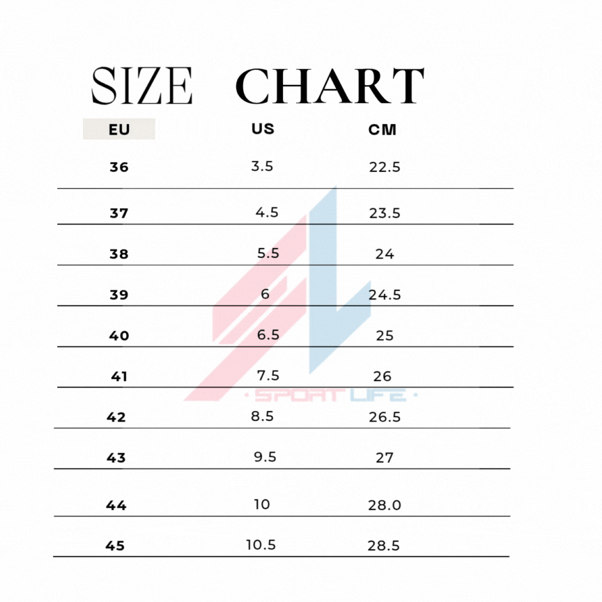 Giày Pickleball Lefus L031 7 SIZE CHART GIAY LEFUS LFS L031