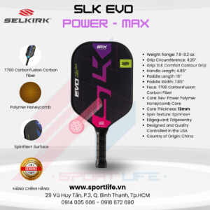 Vợt Pickleball SLK EVO 2.0 POWER MAX Magenta Mirage