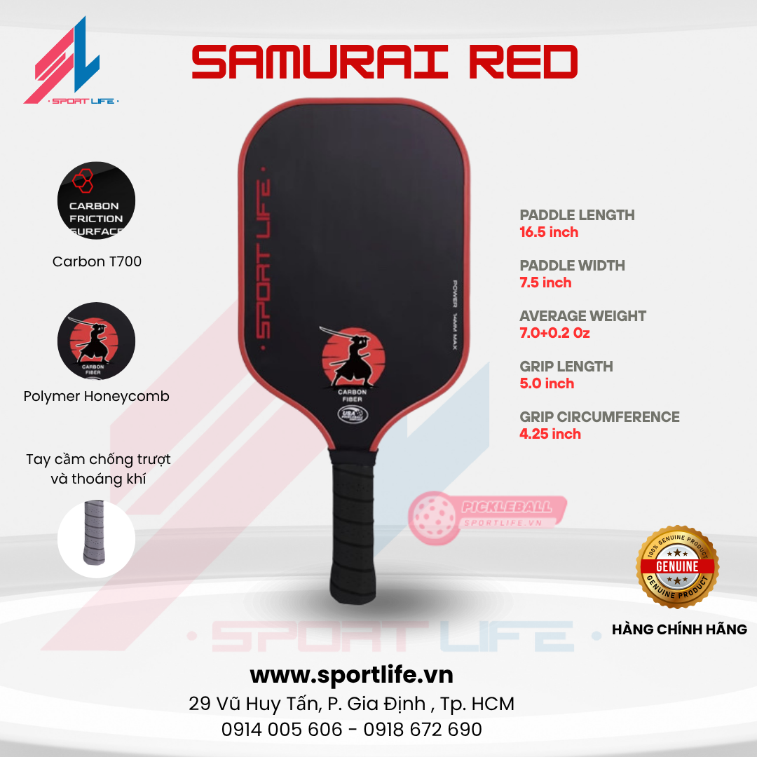 Vợt Pickleball SportLife Samurai Red 3 SPORTLIFE samurai red 1