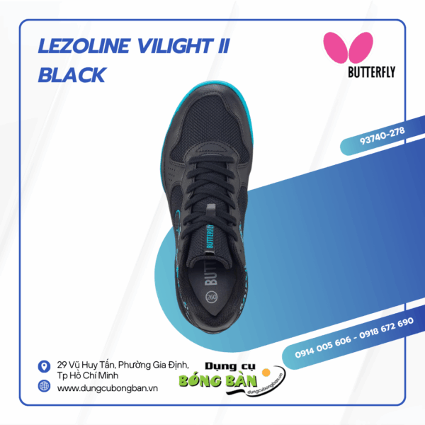 Giày bóng bàn Butterfly Lezoline Vilight II Đen 4 Giày bóng bàn Butterfly Lezoline Vilight II Đen