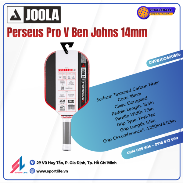 JOOLA Perseus Pro V Ben Johns Blaze Red 14mm