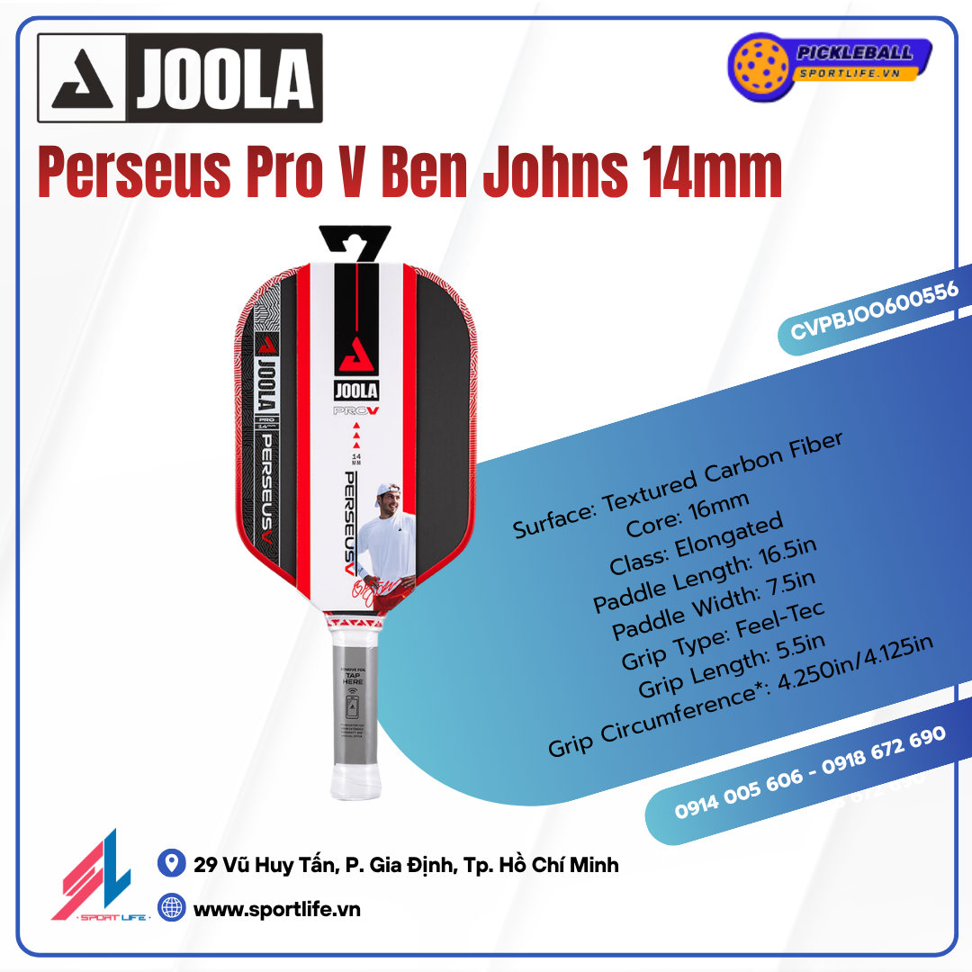 JOOLA Perseus Pro V Ben Johns Blaze Red 14mm