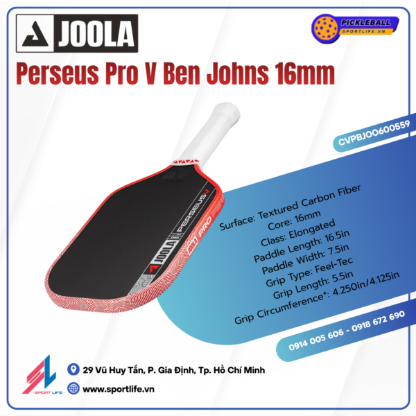 JOOLA Perseus Pro V Ben Johns Blaze Red 16mm 7 JOOLA Perseus Pro V Ben Johns Blaze Red 16mm
