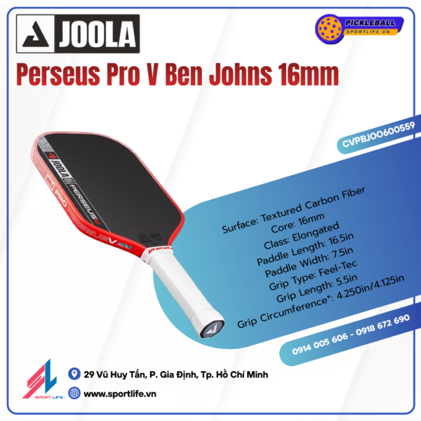 JOOLA Perseus Pro V Ben Johns Blaze Red 16mm 6 JOOLA Perseus Pro V Ben Johns Blaze Red 16mm
