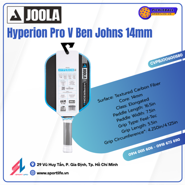 JOOLA Hyperion Pro V Ben Johns Bolt Blue 14mm 8 JOOLA Hyperion Pro V Ben Johns Bolt Blue 14mm