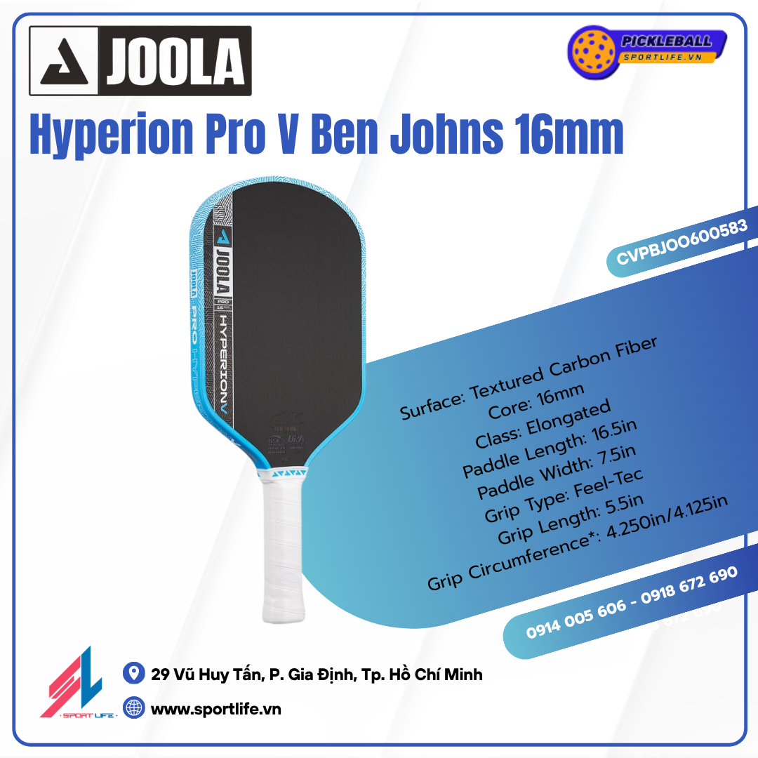 JOOLA Hyperion Pro V Ben Johns Bolt Blue 16mm 8 Hyperion Pro V Ben Johns 16mm 4