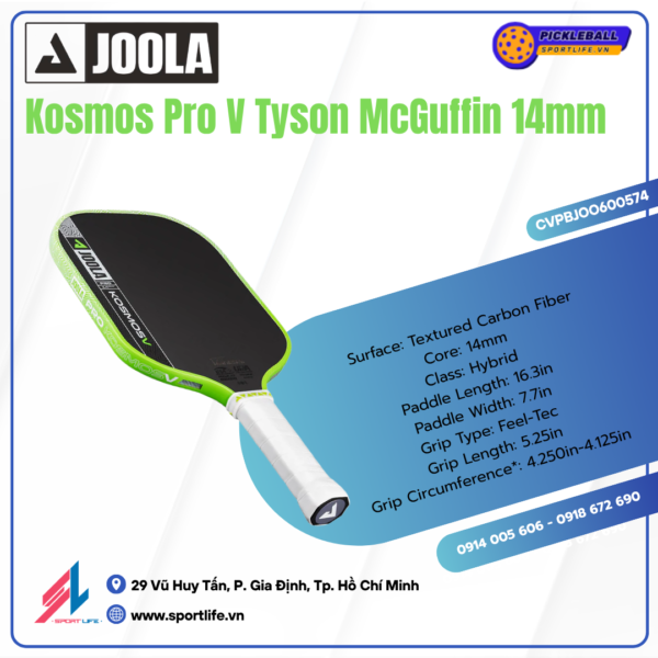 JOOLA Kosmos Pro V Tyson McGuffin Surge Green 14mm 3 JOOLA Kosmos Pro V Tyson McGuffin Surge Green 14mm