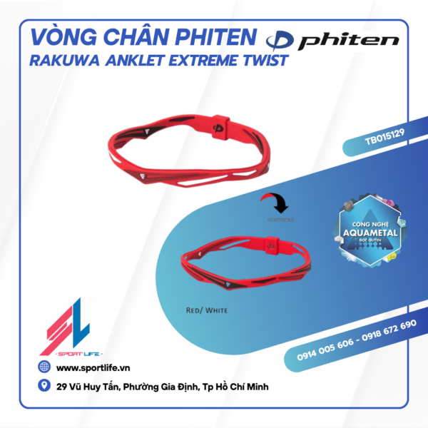 Vòng chân Phiten Rakuwa Anklet Extreme Twist 1 Vòng chân Phiten Rakuwa Anklet Extreme Twist